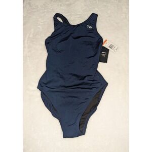 TYR Durafast Maxfit-A One Piece Swimsuit Navy Blue Womens Size 34 MDUR7A